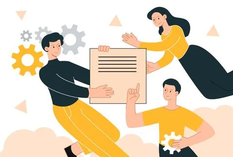 Gathering data concept Stock Illustration