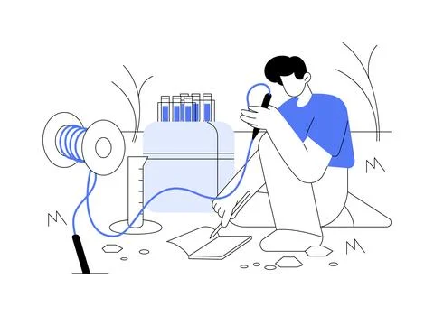 Gathering environmental data abstract concept vector illustration. Stock Illustration