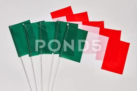 Gathering of Italian flags. Stock Photos