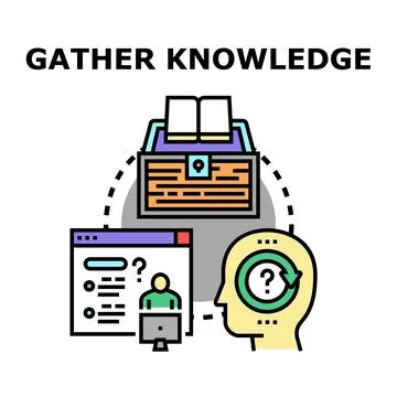 Gathering knowledge and information for learning and education Stock Illustration