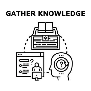 Gathering knowledge and information for learning and education Stock Illustration