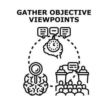 Gathering objective viewpoints for strategic decision making Stock Illustration