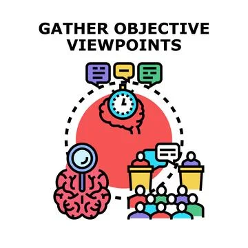 Gathering objective viewpoints for strategic decision making Stock Illustration