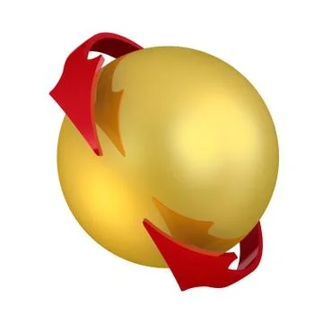 Gathering point. Sphere and arrows Illustrazione stock