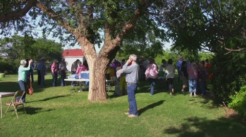 Gathering at a ranch Stock Footage 29783655