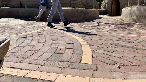 Gathering in small courtyard Stock Footage 126782291