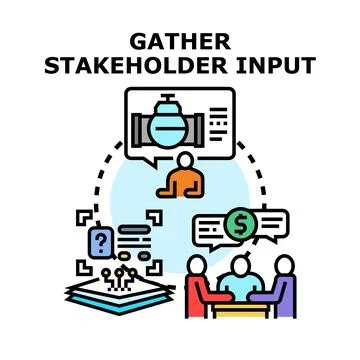 Gathering stakeholder input for project and business development Stock Illustration