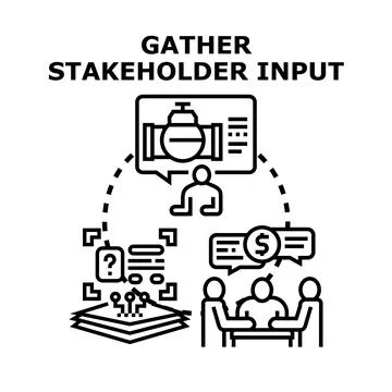 Gathering stakeholder input for project and business development Stock Illustration