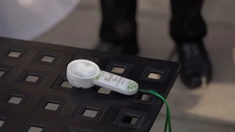 Gathering Technicians Test Audio System While Distinguished Guests Observe Stock Footage 323770761