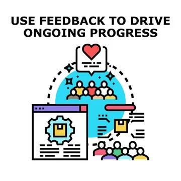Gathering user feedback for business growth and improvement Stock Illustration