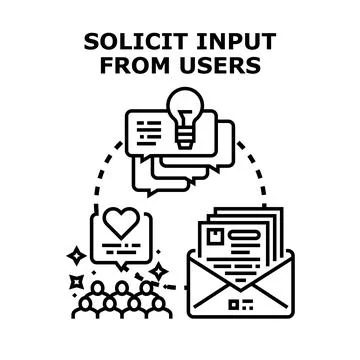 Gathering user feedback ideas for improvement and innovation Stock Illustration