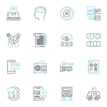 Gatherings and assemblies linear icons set. Conclave, Summit, Convention Stock Illustration