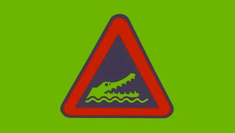 Gator Warning Sign Illustrazione stock