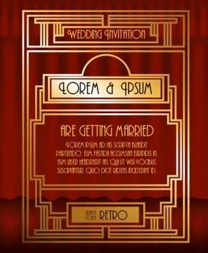 Gatsby design over red background, vector illustration 库存插图