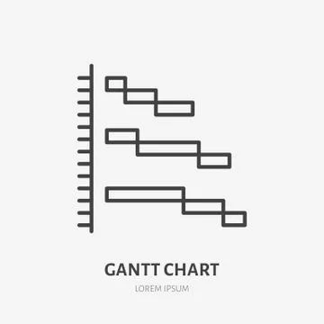 Gatt chart flat logo, project management icon. Data visualization vector Illustrazione stock