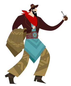 Gaucho drinking yerba mate 스톡 일러스트