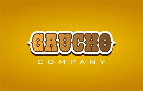 Gaucho western style word text logo design icon company Stock Illustration