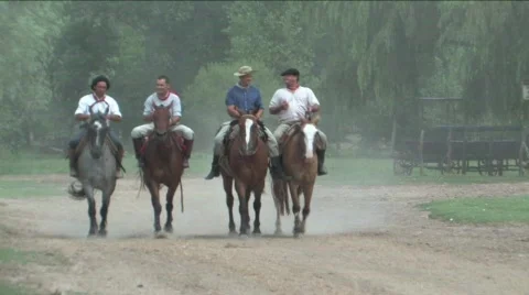 Gauchos in Argentina  Stock Footage 663231