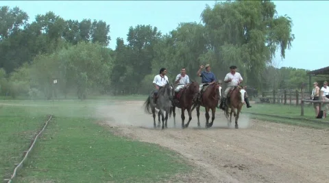 Gauchos in Argentina  Stock Footage 663364