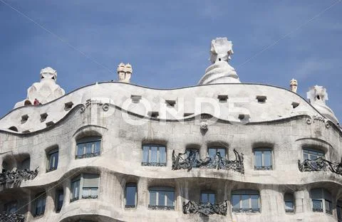 Gaudi building in barcelona Stock Photos