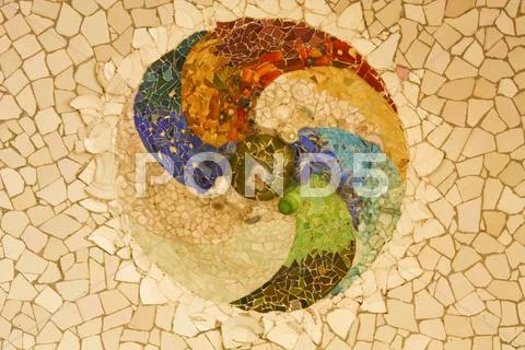 Gaudi mosaic, rosette Stock Illustration