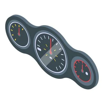 Gauge car dashboard icon, isometric style 스톡 일러스트