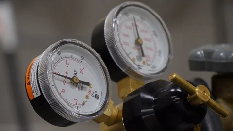 Gauge on Gas Burner Stock Footage 87125948