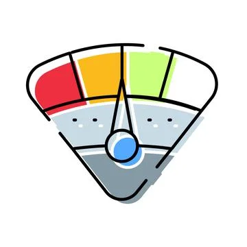 Gauge indicator showing data measurement performance level イラスト素材