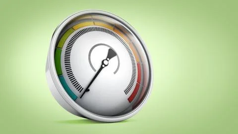 Gauge isolated on green background. 3D illustration Stock Illustration