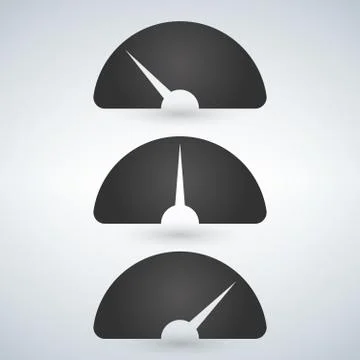 Gauge level indicator icon set from low to high. vector illustration. Stock Illustration