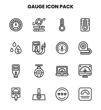 Gauge Line Vector Icons Pack イラスト素材