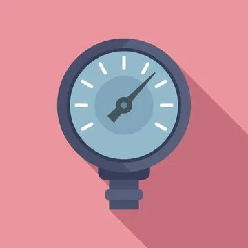 Gauge manometer icon flat . Pressure gas Stock Illustration