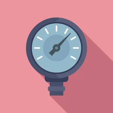 Gauge manometer icon flat vector. Pressure gas Stock Illustration
