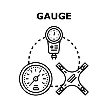 Gauge measurement tools engineering instrument concept vector Stock Illustration