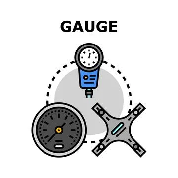 Gauge measurement tools engineering instrument concept vector Stock Illustration