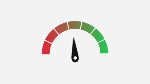 Gauge Meter Going From Zero To Maximum Animation on a White Background Stock Footage 264769105
