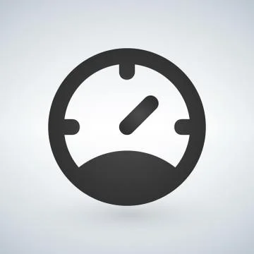 Gauge Meter Icon, vector illustration isolated on white background. Illustrazione stock