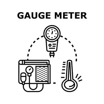 Gauge meter measuring tools concept vector illustration Stock Illustration