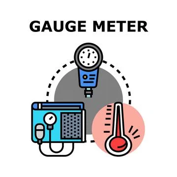 Gauge meter measuring tools concept vector illustration Ilustração Stock