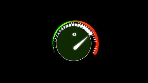 Gauge meter progress level animation speedometer indicator hud interface di.. Stock Footage 321581624