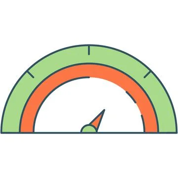 Gauge meter vector speedometer flat graphic icon Stock Illustration