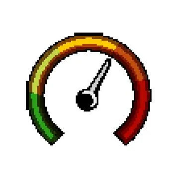 Gauge speedometer pixel art vector illustration Stock Illustration