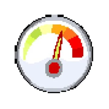 Gauge speedometer pixel art vector illustration Stock Illustration