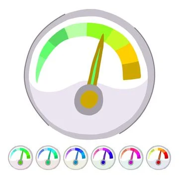 Gauge speedometer vector cartoon graphic Stock Illustration