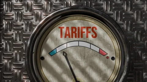 Gauge Tariffs Side Showing Levels Through Colored Sections Stock Footage 318990120