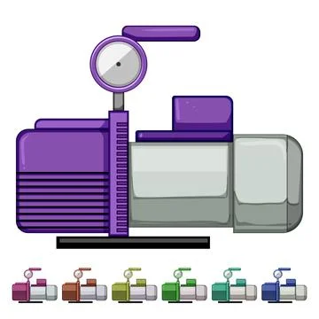 Gauge vacuum pump cartoon vector graphic Stock Illustration