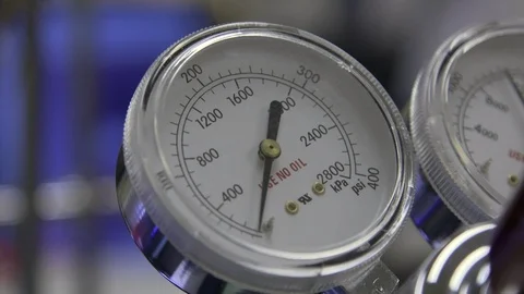 Gauges installed on equipment Stock Footage 93522645