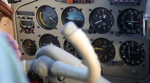 Gauges on a small airplane. Stock Footage 42198306