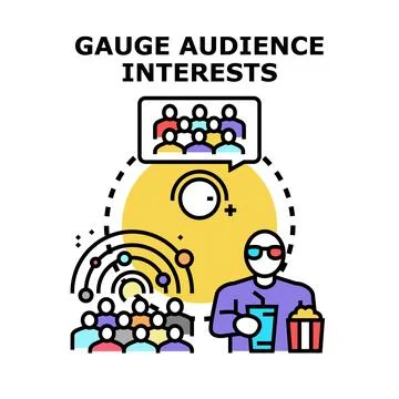 Gauging audience interests and analyzing consumer behavior Stock Illustration