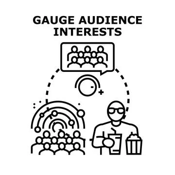 Gauging audience interests and analyzing consumer behavior Illustrazione stock